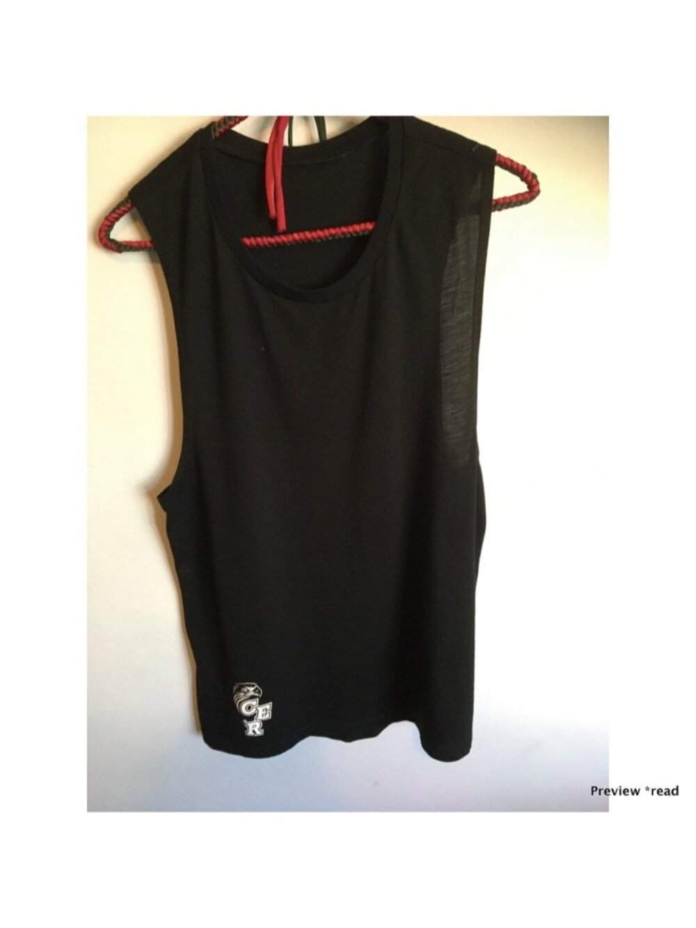 Black Sleeveless Women's Tank Top with Subtle Logo - Picture 1 of 1